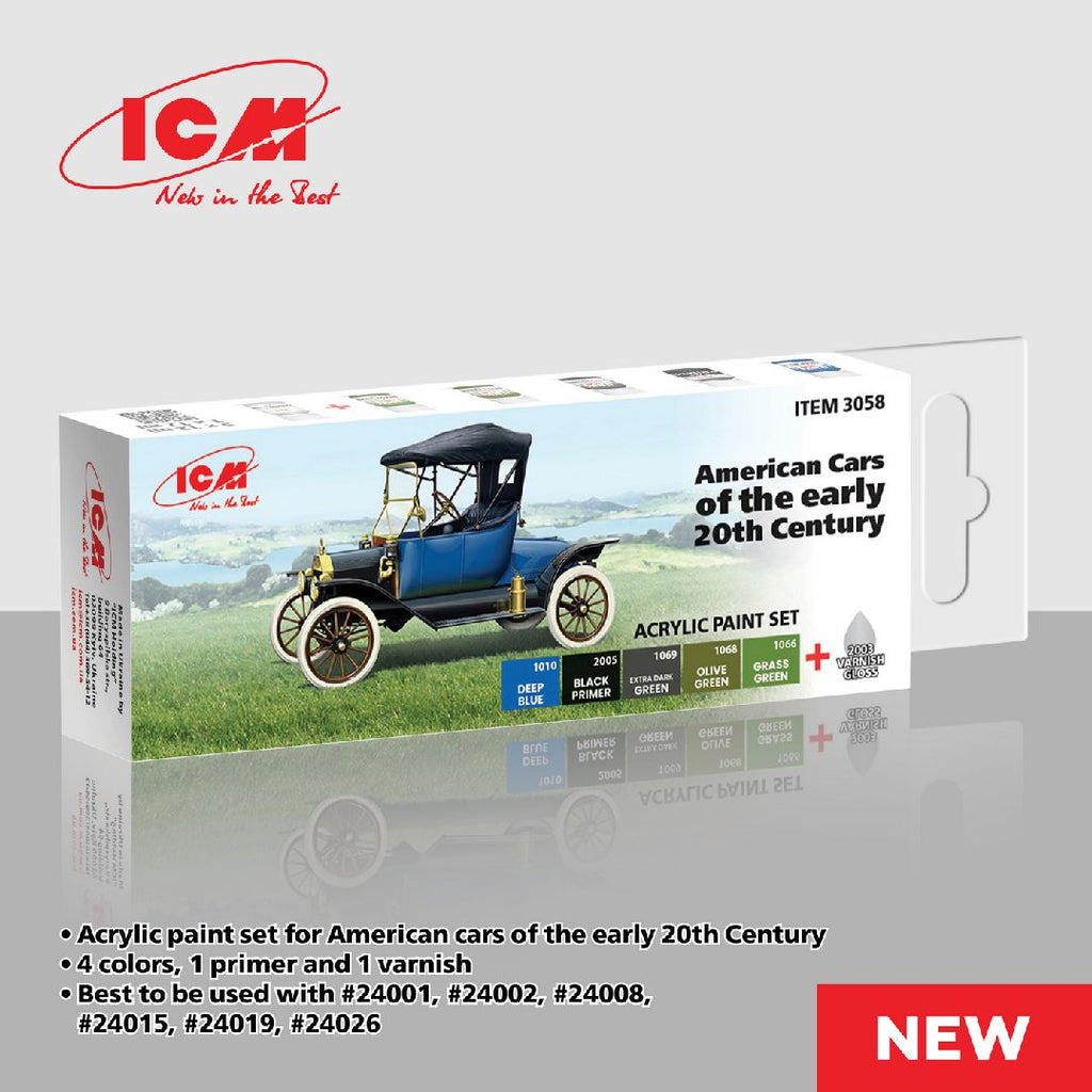 ICM Acrylic Paint Set for American cars of early ХХ (6 colours