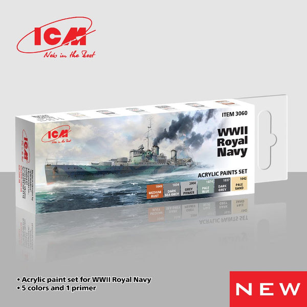 ICM Acrylic Paint Sets for WWII Royal Navy (6 colours)
