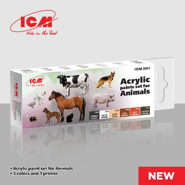 ICM Acrylic Paint Sets for Animals (6 colours)