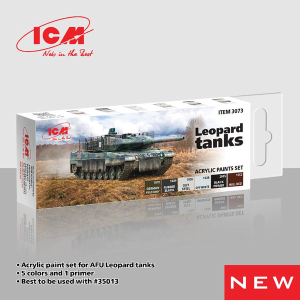 ICM Acrylic Paint Sets for Leopard tanks (6 colours)