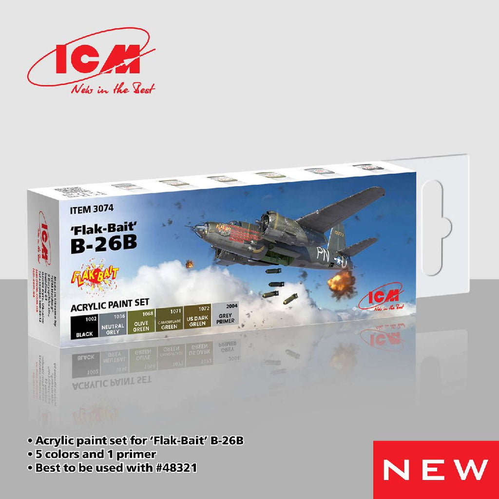 ICM Acrylic Paint Sets for Flak Bait (6 colours)