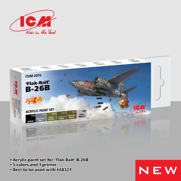 ICM Acrylic Paint Sets for Flak Bait (6 colours)