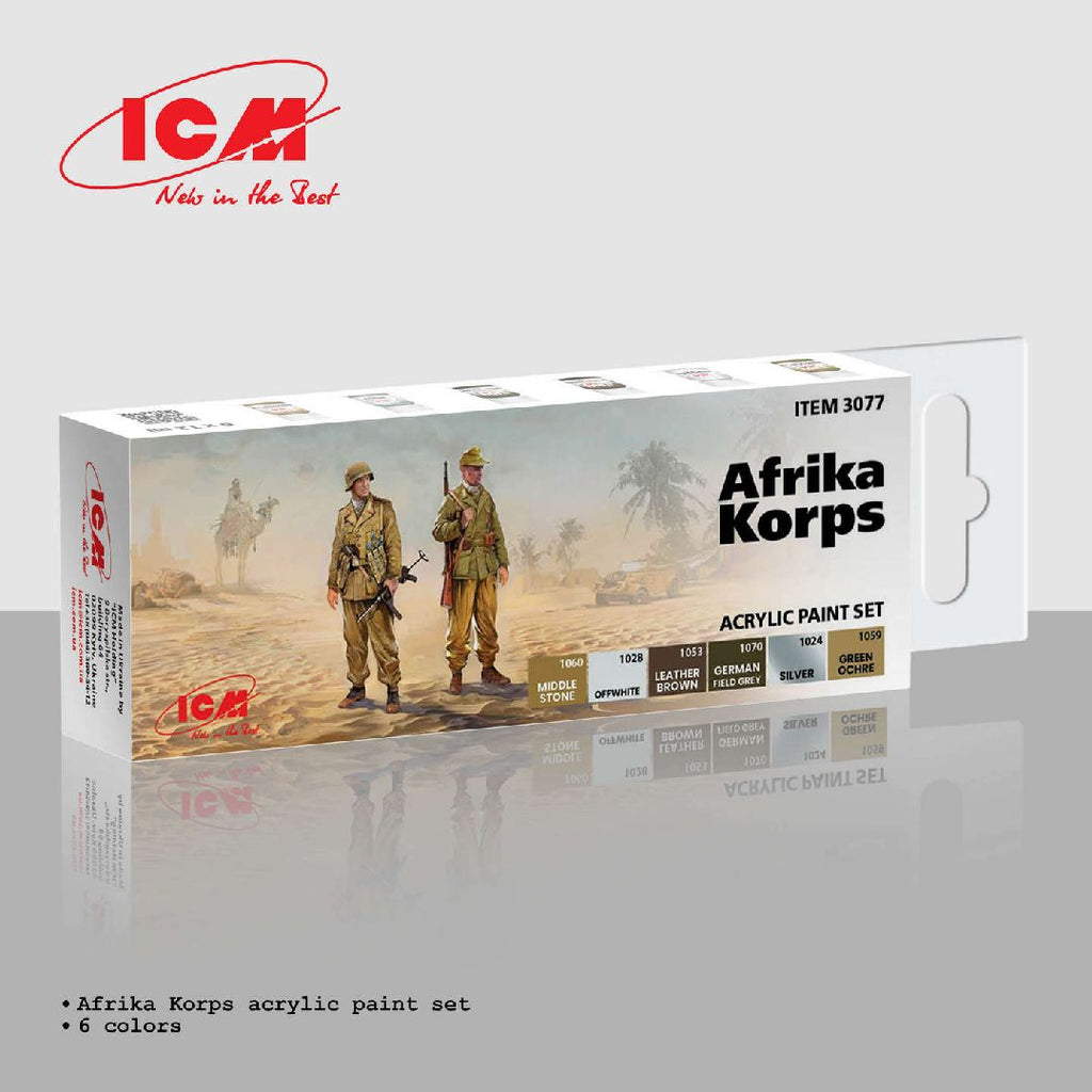 ICM Acrylic Paint Set for African Corps Uniform (6 bottles)