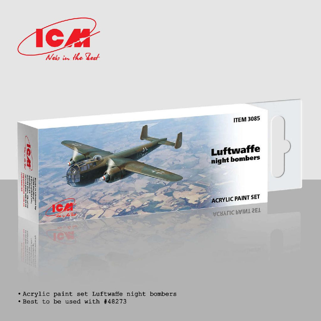 ICM Acrylic Paint Set for Luftwaffe night bombers (6 bottles)