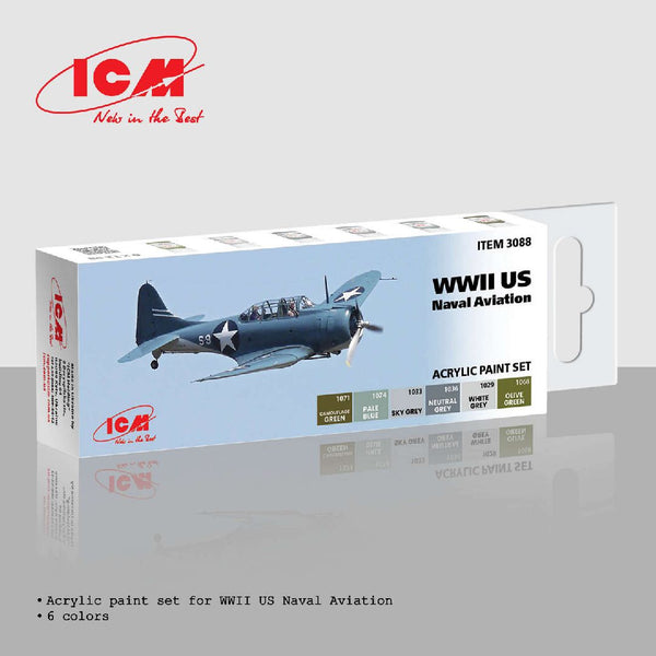 ICM Acrylic Paint Set for WWII U.S. Naval Aviation (6 bottles)