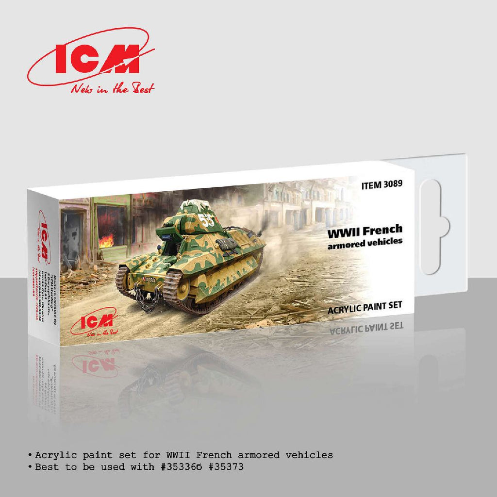 ICM Acrylic Paint Set for WWII French vehicles (6 bottles)