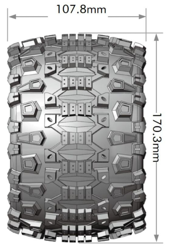 Louise R/C MT-Uphill 3.8" Removable Hex Black Whls 6.7" OD(2)