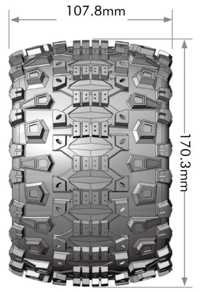 Louise R/C MT-Uphill 3.8" Removable Hex Black Whls 6.7" OD(2)