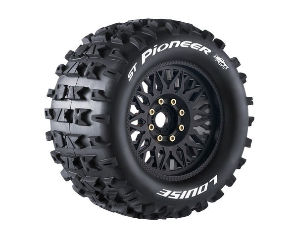Louise R/C ST-Pioneer 3.8"-1/2" Offset, Blk/Chrm Whl 6.4" OD (2)