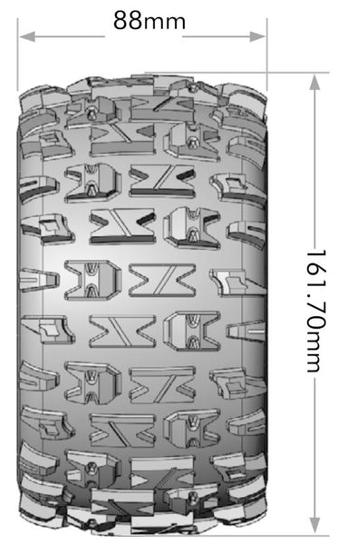 Louise R/C ST-Pioneer 3.8" Removable Hex Black Whls 6.4" OD(2)