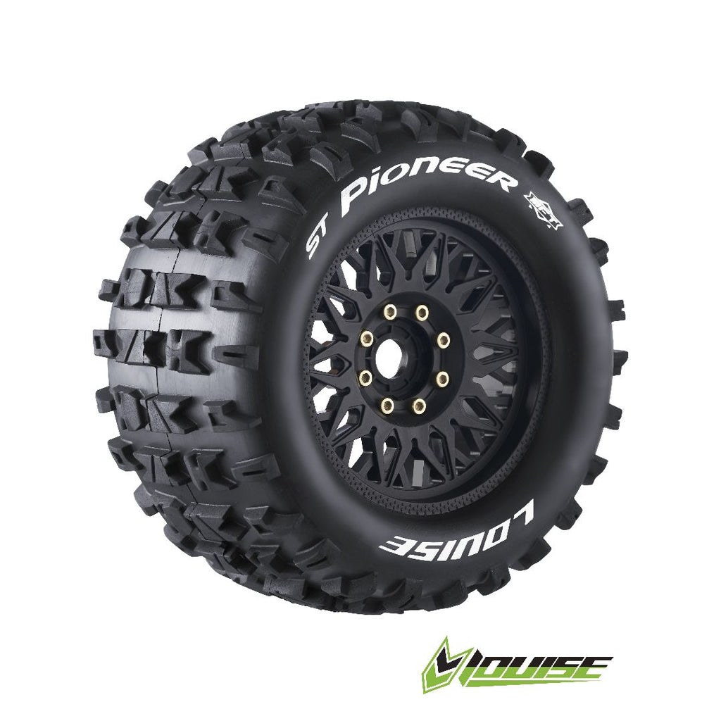 Louise R/C ST-Pioneer 3.8" Removable Hex Black Whls 6.4" OD(2)