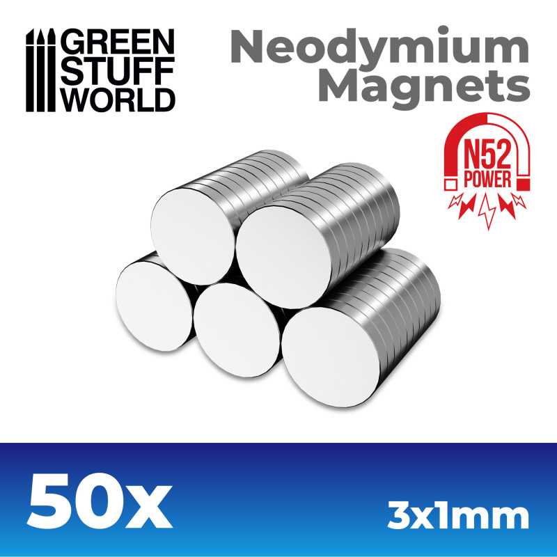 Neodymium Magnets 3x1mm - 50 units (N52) – Island Toys & Hobby