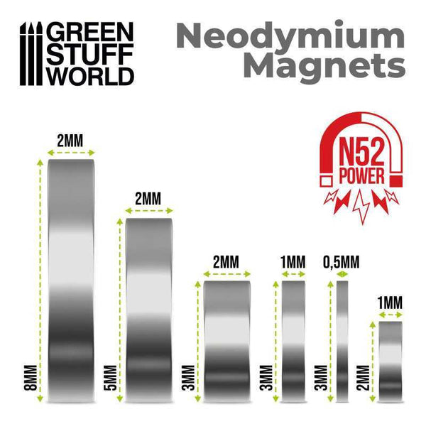 Neodymium Magnets 8x2mm - 50 units (N52)
