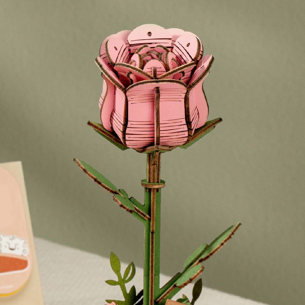 Rowood DIY Wooden Pink Rose 3D Wooden Puzzle Island Toys & Hobby Rowood DIY Wooden Pink Rose 3D Wooden Puzzle Island Toys & Hobby