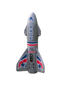 Spinner Missile XL Electric Free-Flight Rocket with Parachute and LEDs, Gray