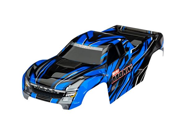 10711 Traxxas Body, Mini Maxx, blue (painted, decals applied)