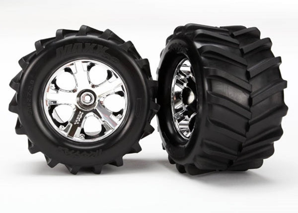 6771 Traxxas Tires and wheels, assembled, glued 2.8" (2)