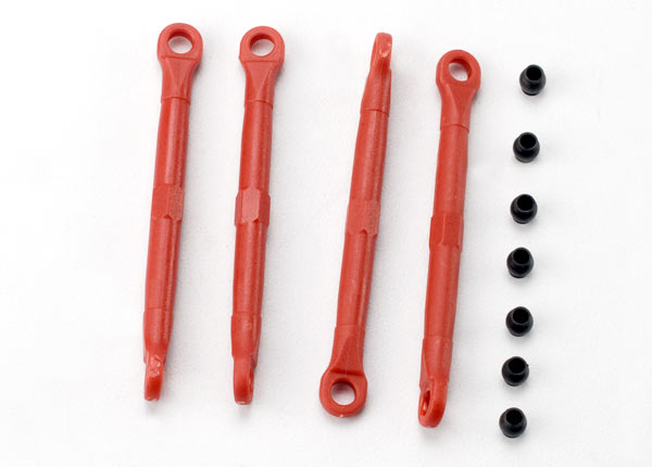 7038 Traxxas Toe link, front & rear (molded composite) (red) (4)