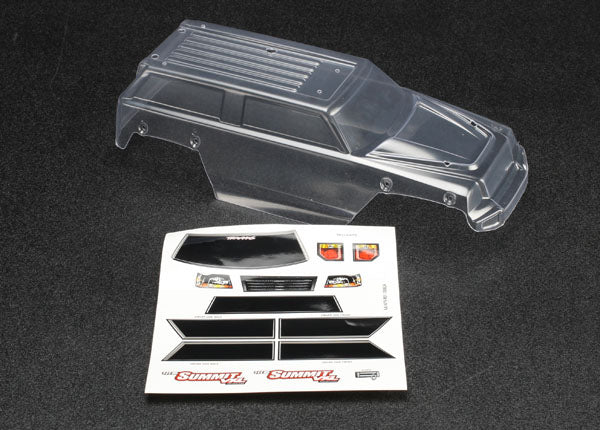 7211 Traxxas 1/16 Summit Body w/Decal Sheet (Clear)