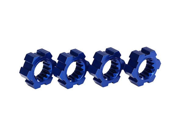 7756X Traxxas Wheel hubs, hex, aluminum (blue-anodized) (4)