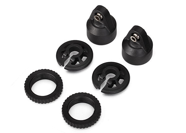 7764 Traxxas X-Maxx GTX Shock Cap, Spring Collar & Adjuster Nut (2)