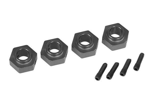 8269A Traxxas Wheel Hubs, 12mm Hex, 6061-T6 Aluminum Charcoal Gray