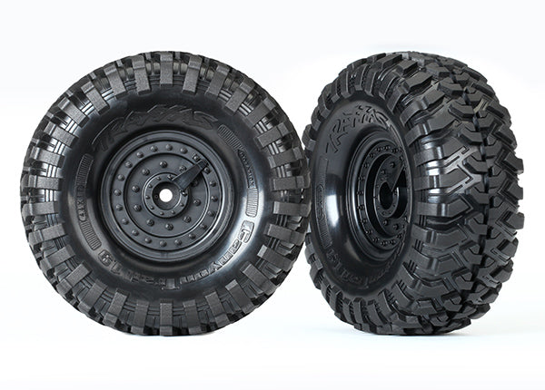 8273 Traxxas Tires and wheels, assembled, glued (Tactical wheels)