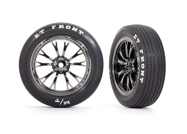 9474X Traxxas Tires & wheels, assembled (black chrome wheels) (Fr) (2)