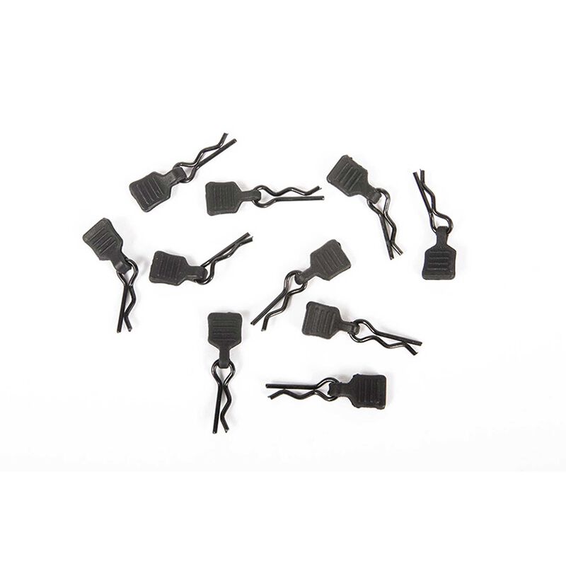 Axial 3mm Body Clip with Tab, Black (10)