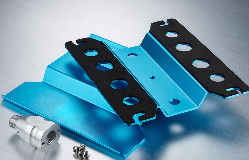 Blue/Black Anodized Aluminum RC Car Stand