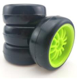 1/10 On-Road Tires 4PC Set W/Rims Foams Green