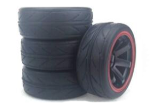 1/10 On-Road Tires 4PC Set W/Rims Foams