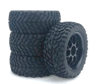 4PC 1/18 1/16 1/14 Rally Tire Set W/ Rims