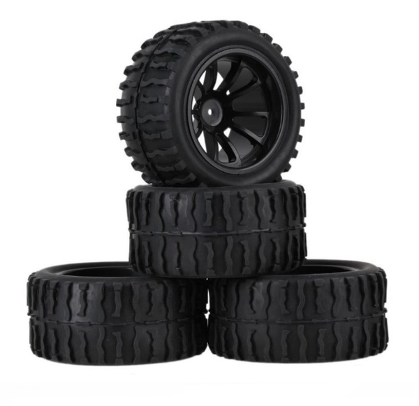 1/10 Monster Truck Tires 2.8 2PC Set W/Rims Foams