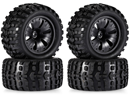 1/10 Monster Truck Tires 2.8 4PC Set W/Rims Foams