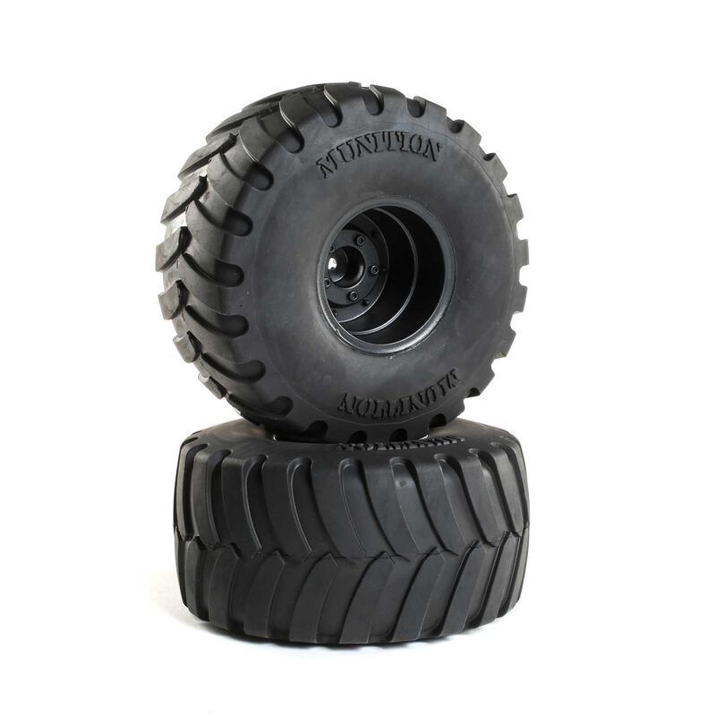 Duratrax Munition MT 2.2 Mounted Tires, Black (2) 12mm Hex