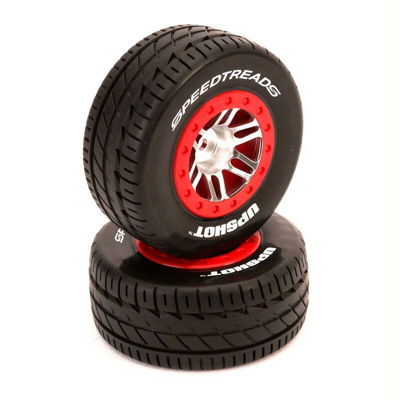 Duratrax SpeedTreads Upshot SC Tire Mounted (2): Traxxas Slash/Rustler 4X4 Front Rear ECX