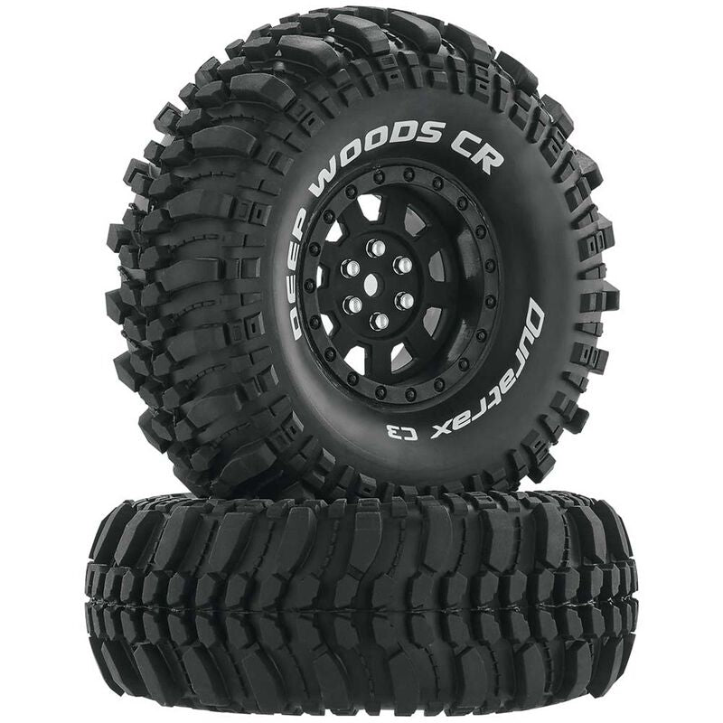 Duratrax Deep Woods CR C3 Mounted 1.9" Crawler Tires, Black (2)