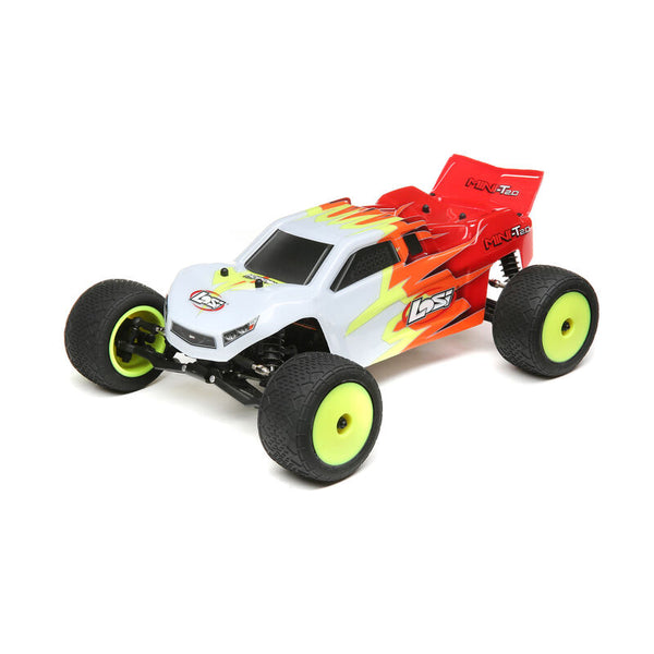 Losi 1/18 Mini-T 2.0 2WD Stadium Truck Brushed RTR, Red/White