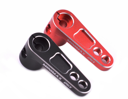 25T Black/Red Aluminum Anodized Servo Horn 28MM Long