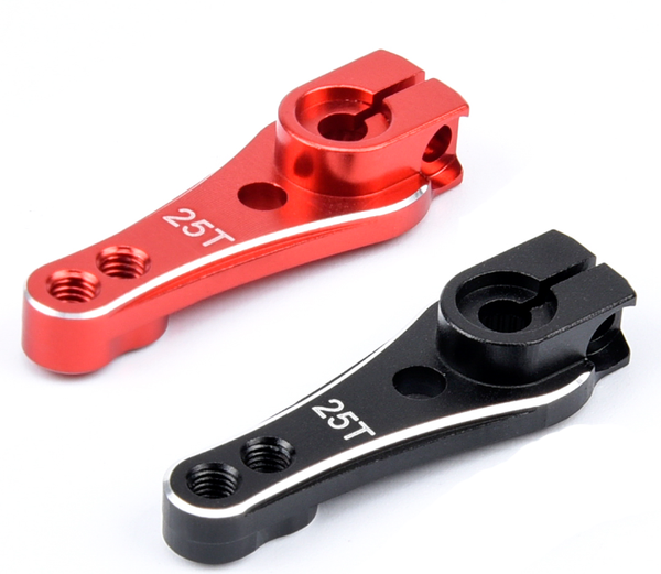 25T Black/Red Aluminum Anodized Servo Horn 32MM Slim