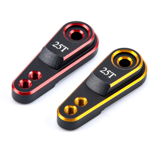 25T Black/Gold/Red Aluminum Anodized Servo Horn 32MM Long