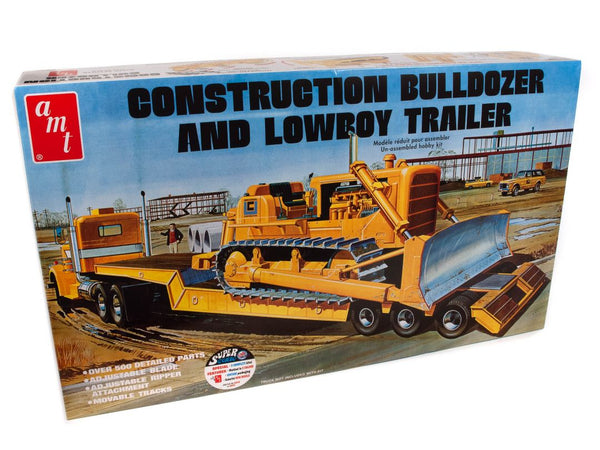 AMT Lowboy Trailer & Bulldozer Combo 1/25 Model Kit (Level 3)