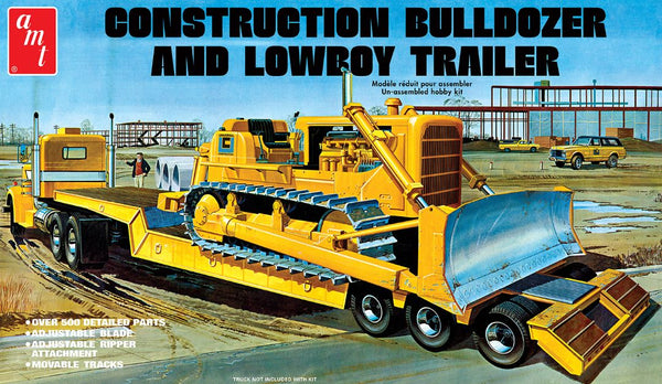 AMT Lowboy Trailer & Bulldozer Combo 1/25 Model Kit (Level 3)