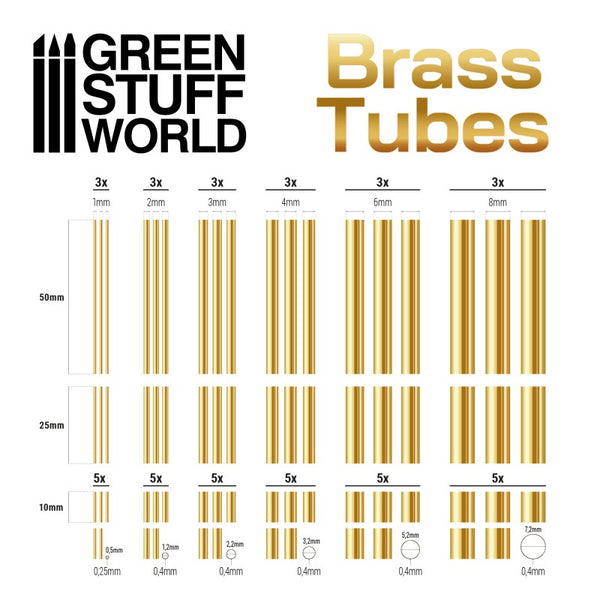 Brass Tubes Assortment 60+ Pcs