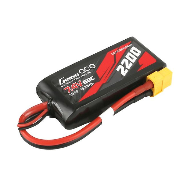 Gens Ace 2200mAh 2S1P 7.4V 60C LiPo XT60 Plug Soft Case