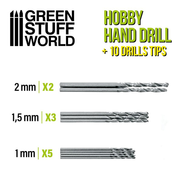 Hobby Hand Drill +10 Pc Bit Set Kit