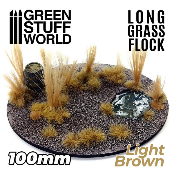 Long Grass Flock 100mm - Light Brown