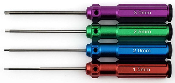 On Point Hex Screwdrivers (4) Size: 1.5mm, 2.0mm, 2.5mm, 3.0mm