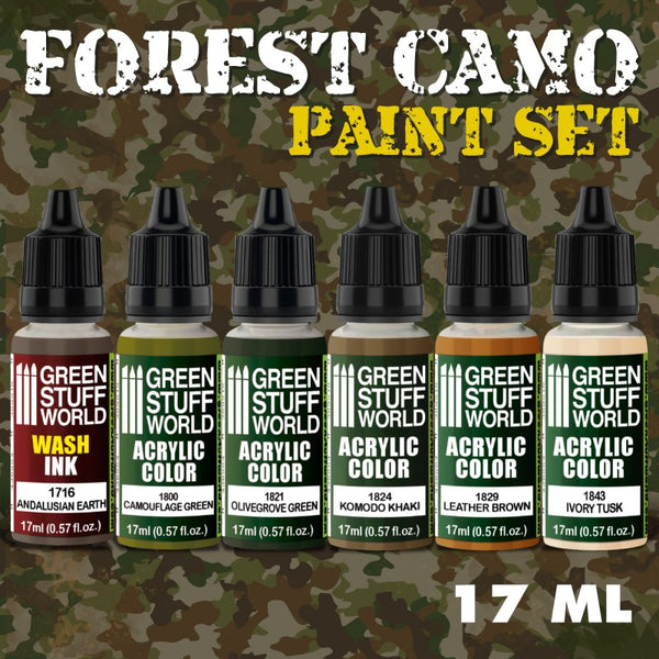Paint Set - Forest Camo 6Pc Paint Kit